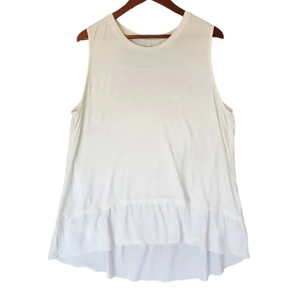 Soft Surrounding Sleeveless Top Size 2X White Rayon Stretch Pullover Blouse - Picture 1 of 6